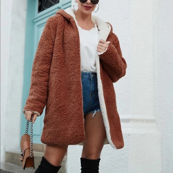 . Jackets & Blazers - Reversible teddy jacket hooded shearling coat